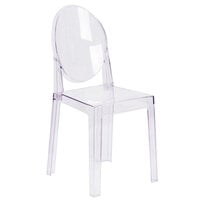 Flash Furniture OW-GHOSTBACK-18-GG Ghost Transparent Polycarbonate Outdoor / Indoor Chair with Oval Back