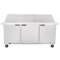 Beverage-Air SPE72HC-30M Elite Series 72 inch 3 Door Mega Top Refrigerated Sandwich Prep Table