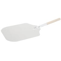 American Metalcraft 14 inch x 16 inch Aluminum Pizza Peel with 12 inch Wood Handle 2814