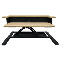 Luxor CVTR PRO-WO 32" x 23 1/2" White Oak Adjustable Two-Tier Stand Up Desktop Desk