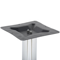 BFM Seating STB-24304CHCBP 24 inch x 30 inch Chrome Stamped Steel Counter Height Cross Table Base, 4 inch Column