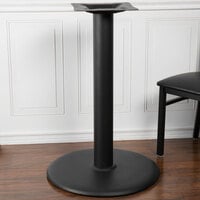 BFM Seating STB-224RCBP 22 inch Sand Black Stamped Steel Counter Height Indoor Round Table Base, 4 inch Column