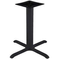 BFM Seating STB-36364CBP 36 inch x 36 inch Sand Black Stamped Steel Counter Height Cross Table Base, 4 inch Column