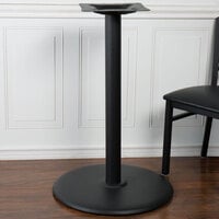 BFM Seating STB-22RCBP 22 inch Sand Black Stamped Steel Counter Height Indoor Round Table Base, 3 inch Column