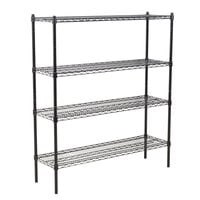 360 Office Furniture 18 inch x 48 inch Black Wire Shelving Unit with 74 inch Posts