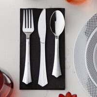 Visions Heavy Weight Silver Plastic Basic Cutlery Set (50 Sets / 150 Pieces Total)