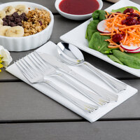 Silver Visions Heavy Weight Silver Plastic Basic Cutlery Set with Extra Forks (50 Sets / 200 Pieces Total)
