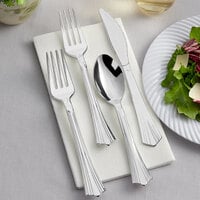 Visions Heavy Weight Silver Plastic Basic Cutlery Set with Extra Forks (50 Sets / 200 Pieces Total)