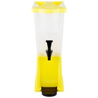 Choice 3 Gallon Yellow Slim Beverage / Juice Dispenser