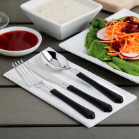 Silver Visions Heavy Weight Black Handled Plastic Basic Cutlery Set (20 Sets / 60 Pieces Total)
