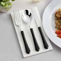 Visions Heavy Weight Black Handled Plastic Basic Cutlery Set (20 Sets / 60 Pieces Total)