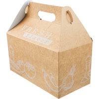 9 1/2 inch x 5 inch x 5 inch Barn Take Out Lunch Box / Chicken Box with Fresh Print Design - 100/Case