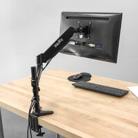 360 Office Furniture WellFit Black Single Monitor Desk-Mount Arm