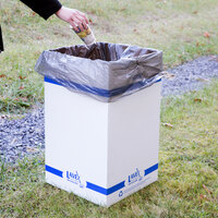 Lavex Janitorial 40 Gallon White Square Corrugated Cardboard Trash and Recycling Container