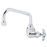 T&S B-0212-F05 Wall Mounted Single Hole Faucet with 6 inch Swing Spout, .5 GPM Non-Aerated Outlet, Eterna Cartridge, and 4-Arm Handle