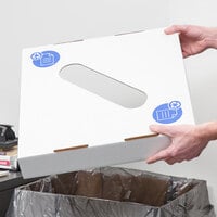 Lavex Janitorial White Square Corrugated Cardboard Paper Recycling Container Lid - 2/Pack