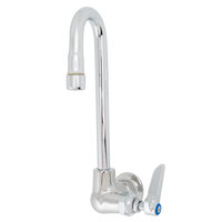 T&S B-0310-119X-WS Wall Mounted Single Hole Faucet with 9 13/16 inch Gooseneck Spout, 1.5 GPM aerator, Eterna Cartridge, and Lever Handle