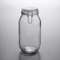 Choice 76 oz. Hinge Top Glass Storage Jar