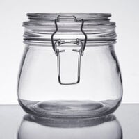 American Metalcraft HMJ4 16 oz. Glass Hinged Apothecary Jar