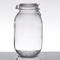Choice 105 oz. Hinge Top Glass Storage Jar