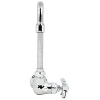 T&S B-0210-132X-WS Wall Mounted Single Hole Faucet with 9 7/8 inch Gooseneck Spout, 1.5 GPM Aerator, Eterna Cartridge, and 4-Arm handle