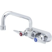 T&S B-1115-XS-F12 Wall Mounted Workboard Faucet with 4" Centers, 6" Swing Spout, 1.2 GPM Aerator, Eterna Cartridges, and Lever Handles