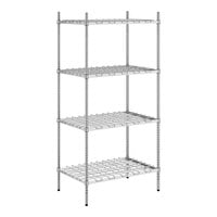 Regency 24" x 36" x 74" Four Shelf Chrome Heavy-Duty Dunnage Shelving Unit - 3200 lb.