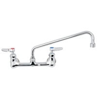 T&S B-0231-CR-SC-F1 Wall Mounted Faucet with 8 inch Centers, 12 inch Swing Spout, 1 GPM aerator, Cerama Cartridges and Lever Handles