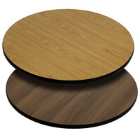 Flash Furniture XU-RD-36-WNT-GG 36" Natural / Walnut Reversible Laminated Round Table Top