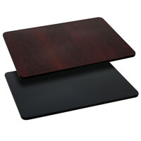 Flash Furniture XU-MBT-2442-GG 24" x 42" Black / Mahogany Reversible Laminated Rectangular Table Top