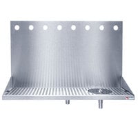 Micro Matic DP-322ELD-8GR 24" x 6 3/8" x 14" 8 Faucet Stainless Steel Wall Mount Drip Tray with Glass Rinser