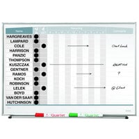 Quartet 33704 Matrix 16 inch x 23 inch Horizontal Magnetic Steel In-Out Whiteboard with Silver Aluminum Frame