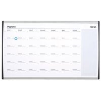 Quartet ARCCP3018 18 inch x 30 inch Magnetic Steel Monthly Calendar Whiteboard with Silver Aluminum Frame