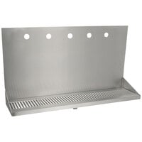 Micro Matic DP-322ELD-5 24 inch x 6 3/8 inch x 14 inch 5 Faucet Stainless Steel Wall Mount Drip Tray