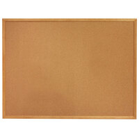 Quartet 305 Classic 34 inch x 60 inch Cork Board with Oak Finish Frame