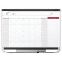 Quartet CP43P2 Prestige 2 36 inch x 48 inch Total Erase Magnetic Monthly Calendar Whiteboard with Graphite Plastic Frame