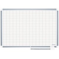 MasterVision CR0630830 24 inch x 36 inch Magnetic 1 inch x 2 inch Gridded Porcelain Whiteboard with Silver Aluminum Frame