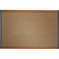 Quartet B247LC Prestige 48 inch x 72 inch Graphite-Blend Cork Board with Cherry Plastic Frame