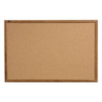 Quartet 85212 17 inch x 23 inch Cork Board with Oak Finish Frame