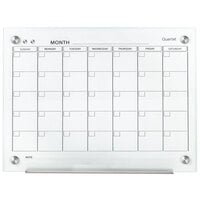 Quartet GC3624F Infinity 24 inch x 36 inch Frameless Magnetic White Glass Monthly Calendar Markerboard