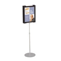 Quartet 7923 44 inch to 73 inch Adjustable Silver Pedestal Stand with 8 1/2 inch x 11 inch Insert Space