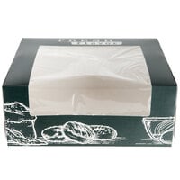 10 inch x 8 inch x 4 inch Auto-Popup Window Cake / Bakery / Donut Box with Fresh Print Design - 100/Case