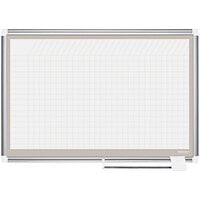 MasterVision CR0632830A All Purpose 24 inch x 36 inch Magnetic 1 inch x 1 inch Gridded Porcelain Whiteboard with Silver Aluminum Frame
