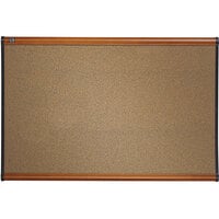 Quartet B243LC Prestige 24 inch x 36 inch Graphite-Blend Cork Board with Cherry Plastic Frame