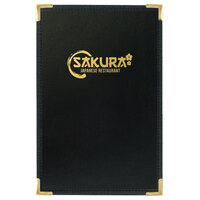 Menu Solutions RS110D Royal Select Series 8 1/2" x 14" Customizable Leather-Like Single View Menu Cover