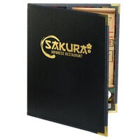 Menu Solutions RS120C Royal Select Series 8 1/2" x 11" Customizable Leather-Like 2 View Booklet Menu Cover