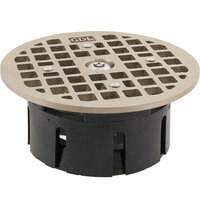 FMP 102-1171 Guardian 3 1/2 inch Drain-Lock Smith Floor Drain Grate with 4 3/4 inch Round Top Plate