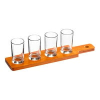 Acopa Dual-Sided Flight Paddle with Straight Up Tasting Glasses