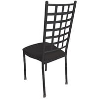 Holland Bar Stool STK-W-BKBK Black Wrinkle Stackable Chair with Black Vinyl Seat