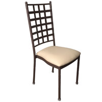 Holland Bar Stool STK-W-BZBE Bronze Stackable Chair with Beige Vinyl Seat
